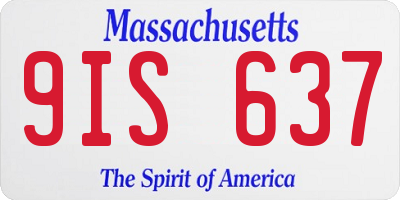 MA license plate 9IS637