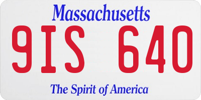 MA license plate 9IS640