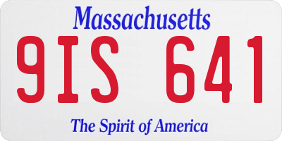 MA license plate 9IS641