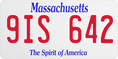 MA license plate 9IS642