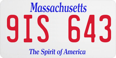 MA license plate 9IS643