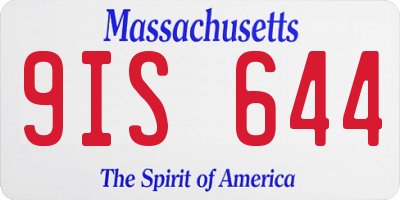 MA license plate 9IS644