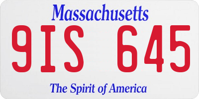 MA license plate 9IS645