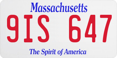 MA license plate 9IS647