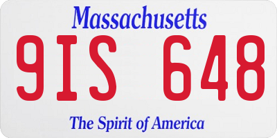 MA license plate 9IS648