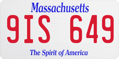 MA license plate 9IS649
