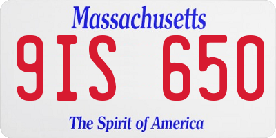 MA license plate 9IS650