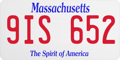 MA license plate 9IS652