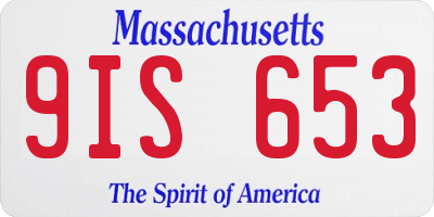 MA license plate 9IS653