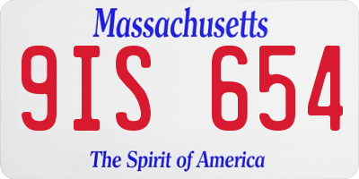 MA license plate 9IS654