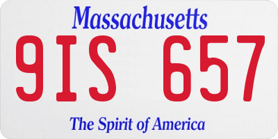 MA license plate 9IS657