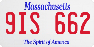 MA license plate 9IS662