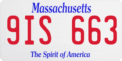 MA license plate 9IS663