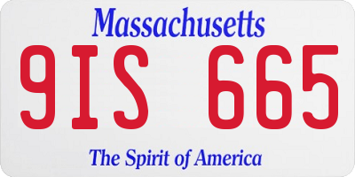 MA license plate 9IS665