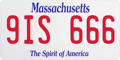 MA license plate 9IS666