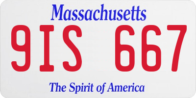 MA license plate 9IS667