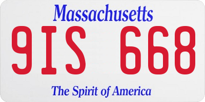 MA license plate 9IS668
