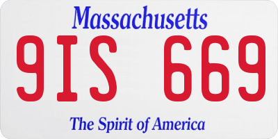MA license plate 9IS669