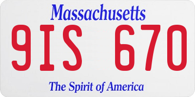 MA license plate 9IS670