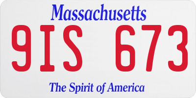 MA license plate 9IS673