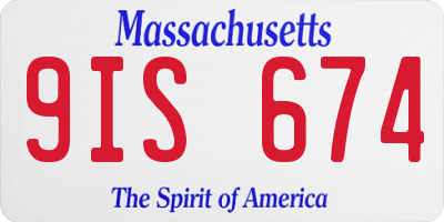 MA license plate 9IS674