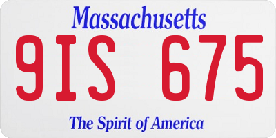MA license plate 9IS675