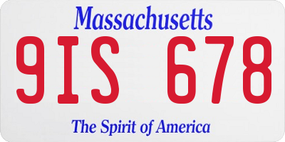 MA license plate 9IS678