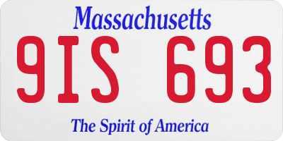 MA license plate 9IS693