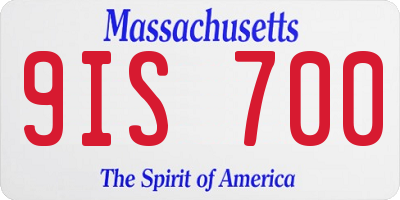 MA license plate 9IS700