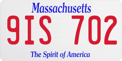 MA license plate 9IS702
