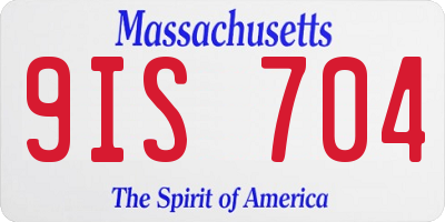 MA license plate 9IS704