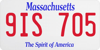 MA license plate 9IS705