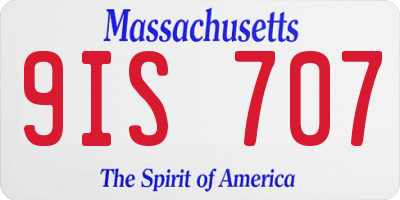 MA license plate 9IS707