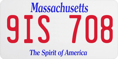 MA license plate 9IS708