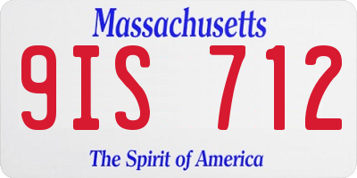 MA license plate 9IS712