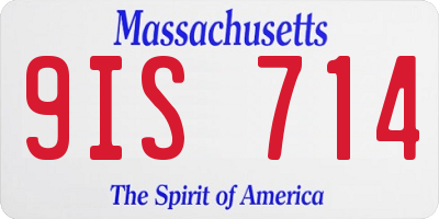 MA license plate 9IS714
