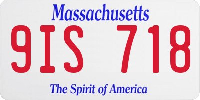 MA license plate 9IS718