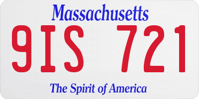MA license plate 9IS721