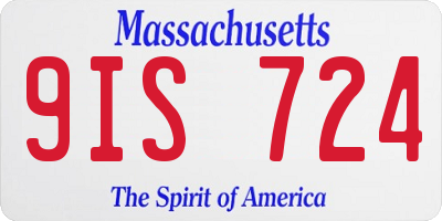 MA license plate 9IS724