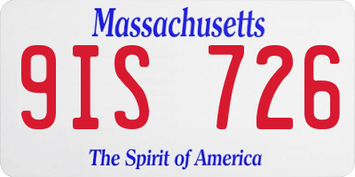MA license plate 9IS726