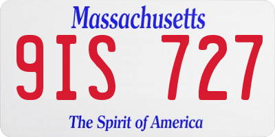 MA license plate 9IS727
