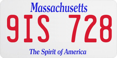 MA license plate 9IS728