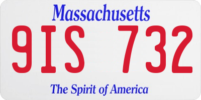 MA license plate 9IS732