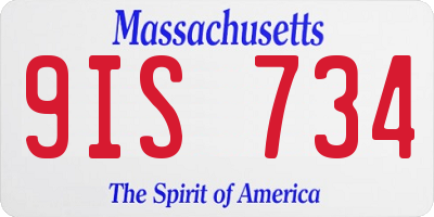 MA license plate 9IS734