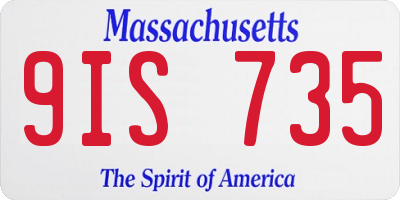 MA license plate 9IS735