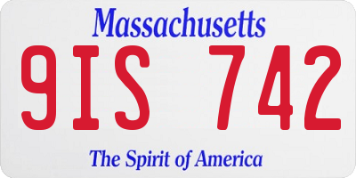 MA license plate 9IS742
