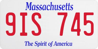 MA license plate 9IS745
