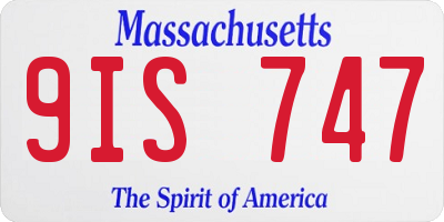 MA license plate 9IS747