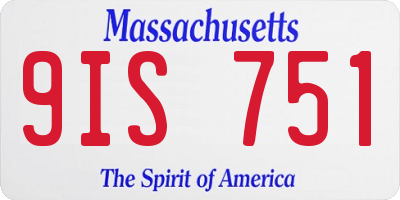 MA license plate 9IS751