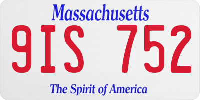 MA license plate 9IS752